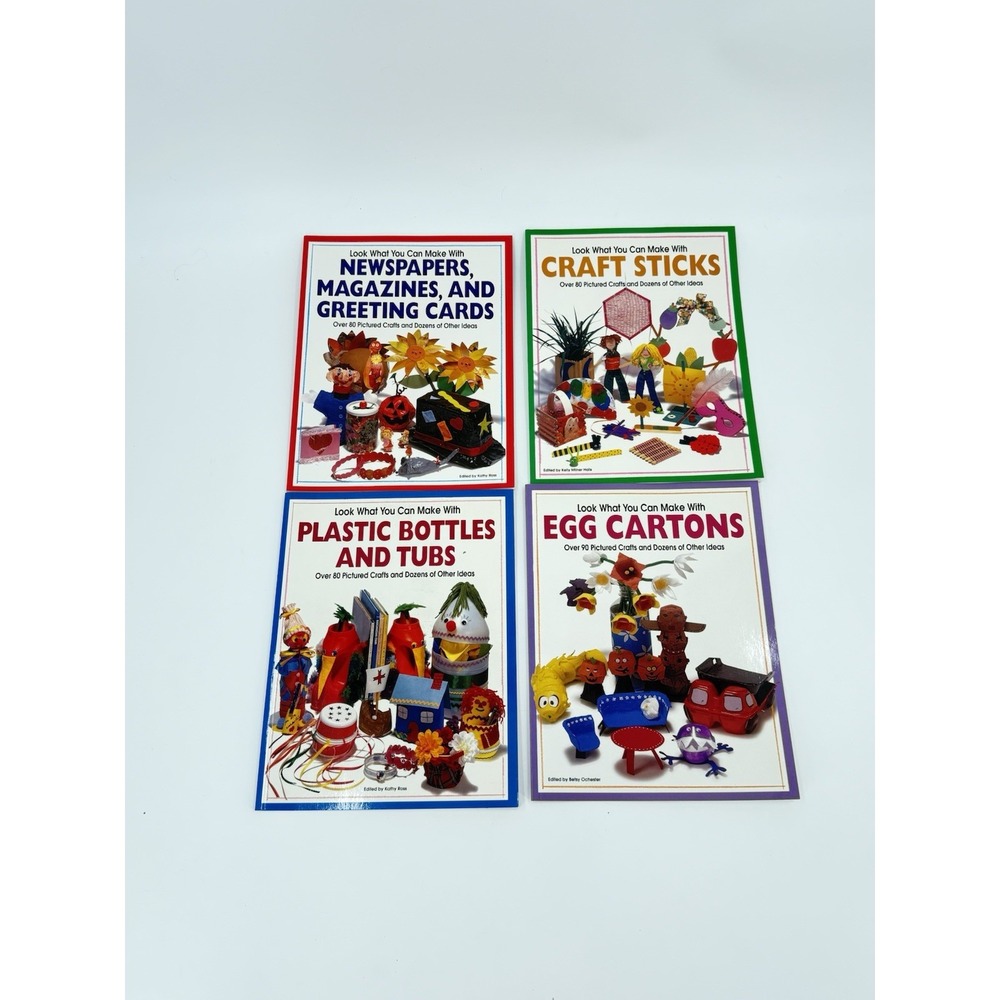 Look What You Can Make With Craft Books Lot Of 4 Crafts Sticks, Plastic Bottles